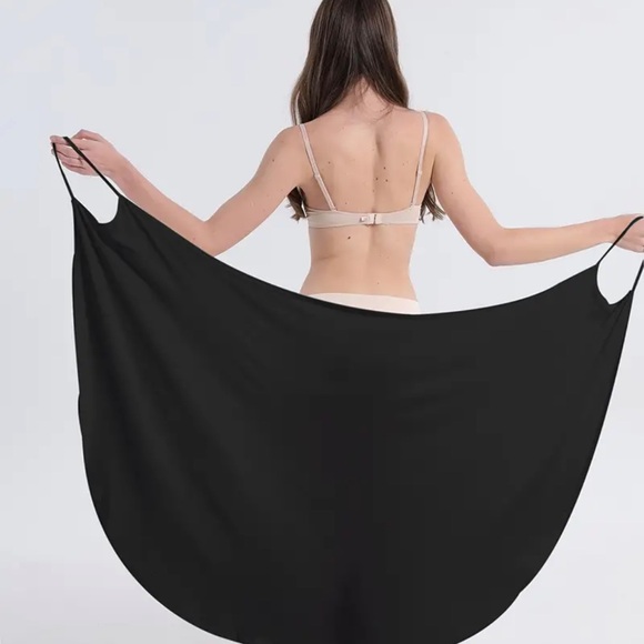 Boho style wrap dress adjustable strap black bathing suit coverup Womens sz 2xl - Picture 2 of 8